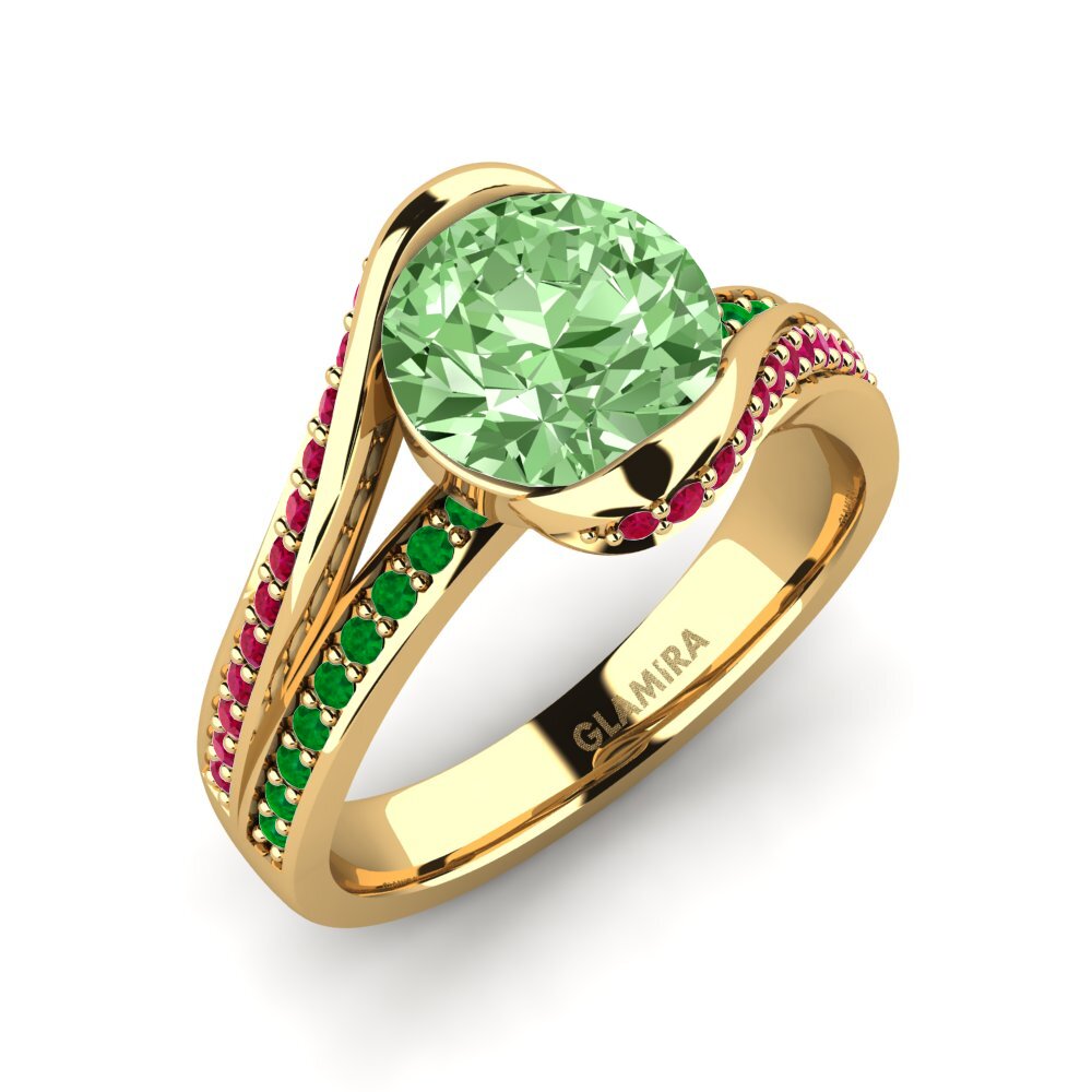 Green Diamond Engagement Ring Clariss 2.0 crt