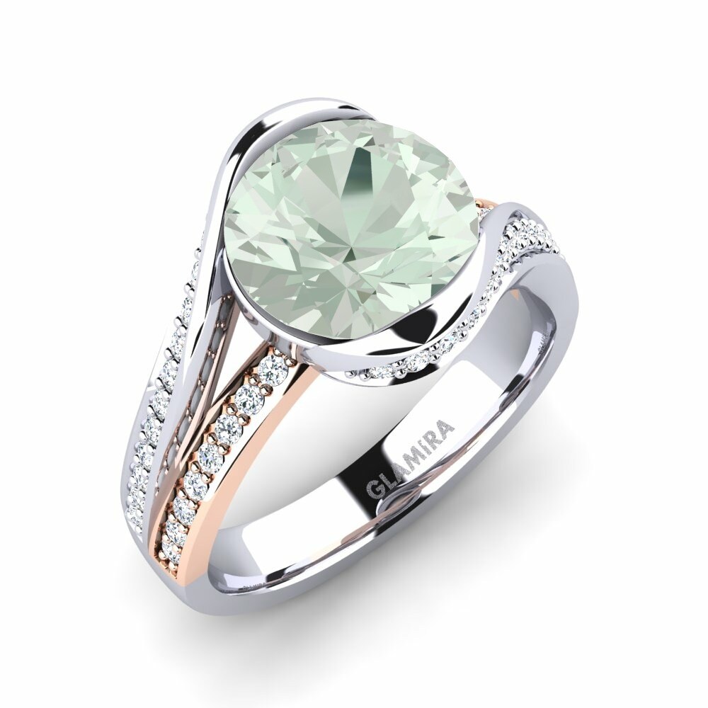 14k White & Rose Gold Engagement Ring Clariss 3.0crt