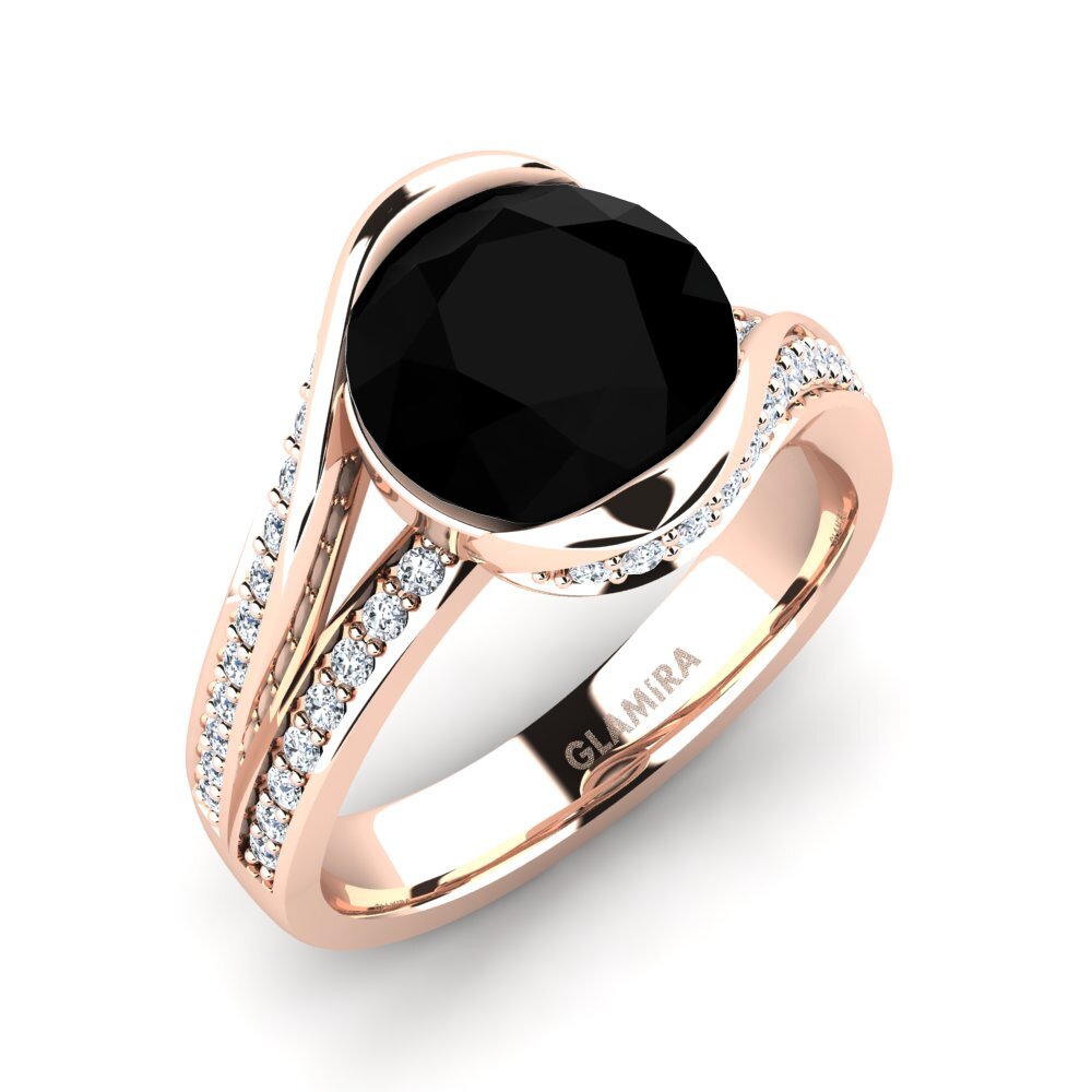 Black Onyx Engagement Ring Clariss 3.0 crt