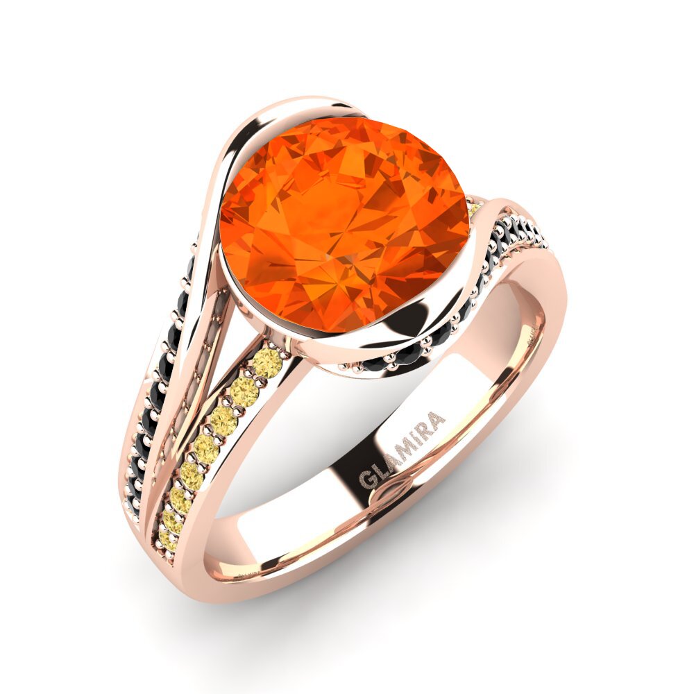 14ct Rose Gold Fire Opal Engagement Ring Clariss 3.0 crt