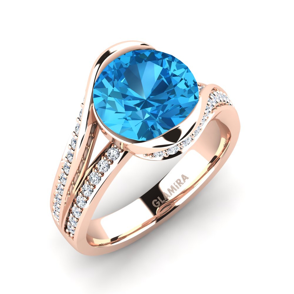 Blue Topaz Engagement Ring Clariss 3.0 crt