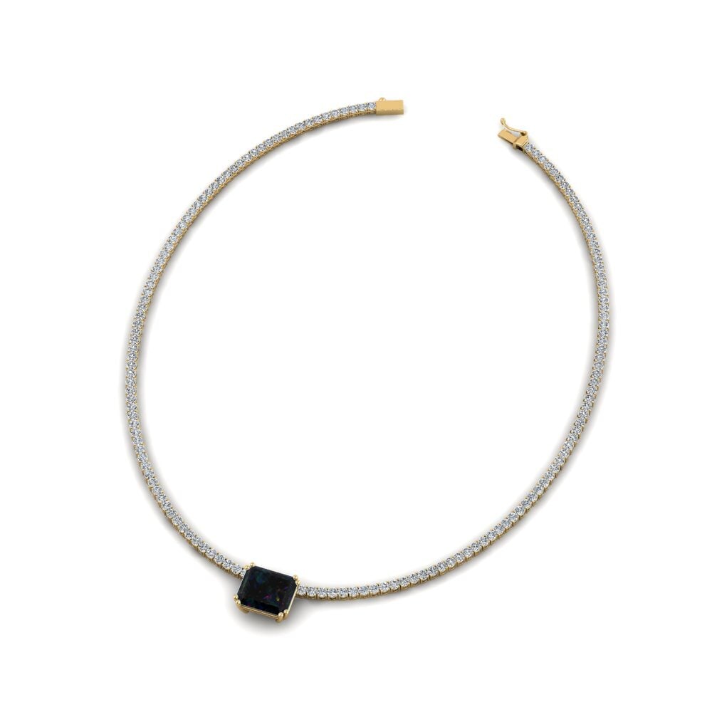 COLGANTES 14k Oro Amarillo Opalo Negro Rígidos