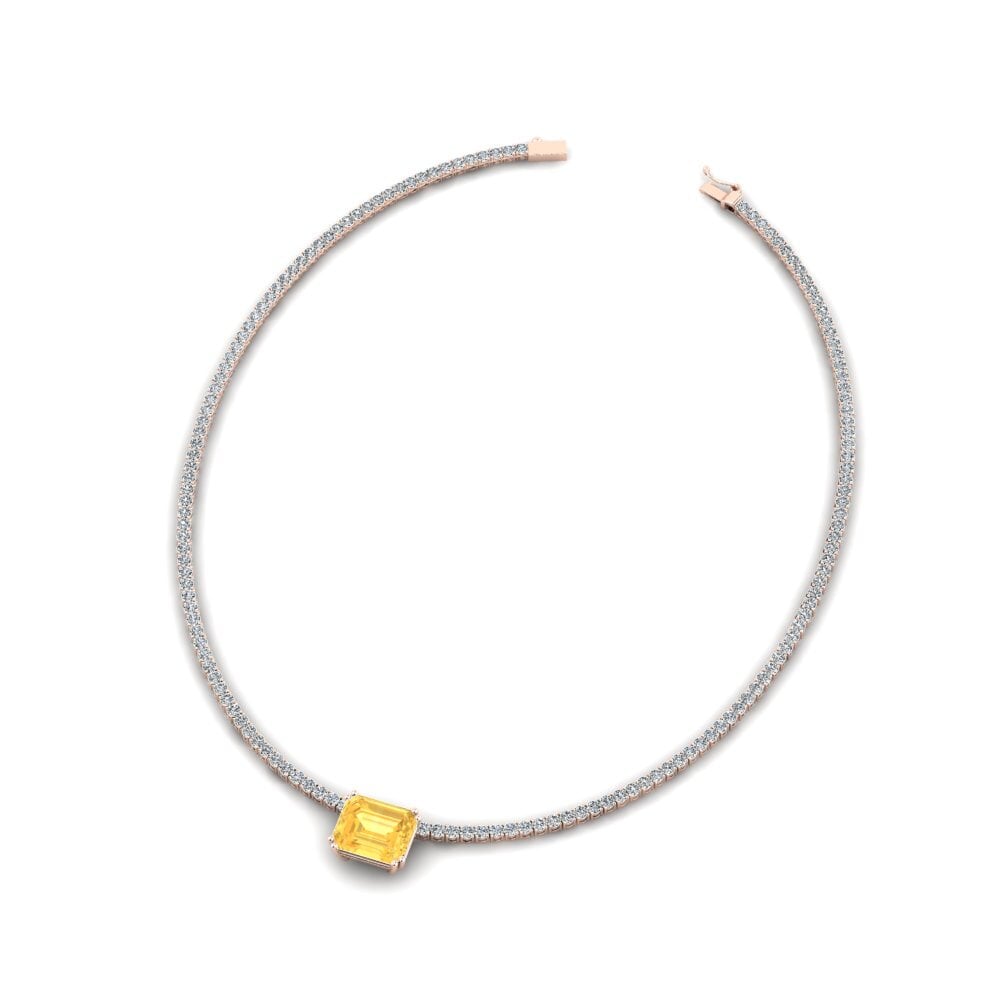 COLGANTES 14k Oro Rosa Citrino Rígidos