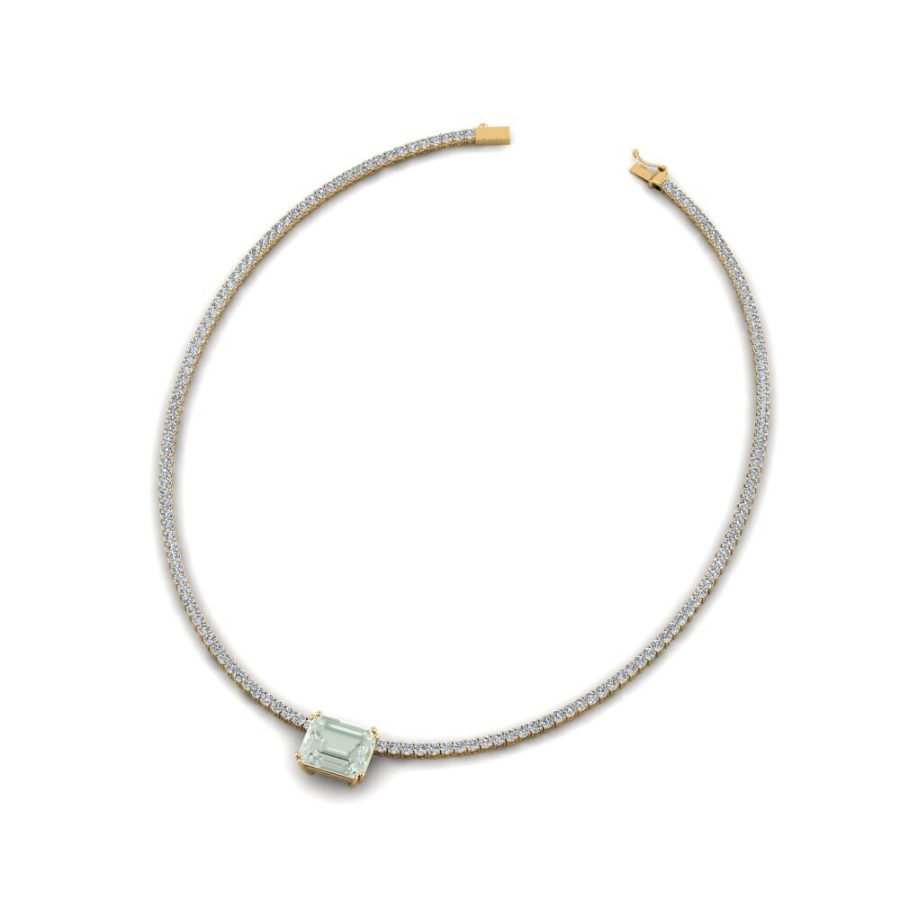 COLGANTES 14k Oro Amarillo Amatista verde Rígidos