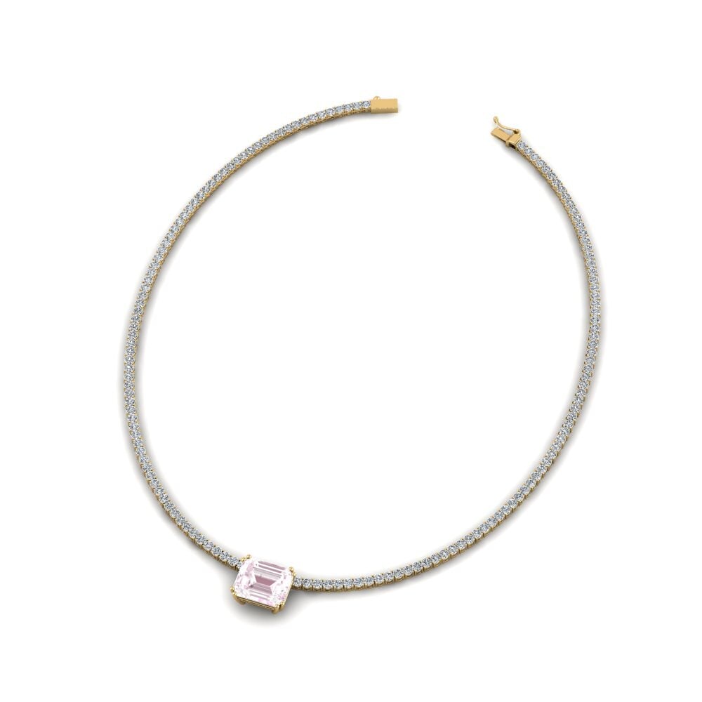 COLGANTES 9k Oro Amarillo Kunzite Rígidos