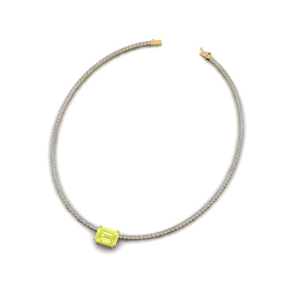 COLGANTES 18k Oro Amarillo Cuarzo Limón Rígidos
