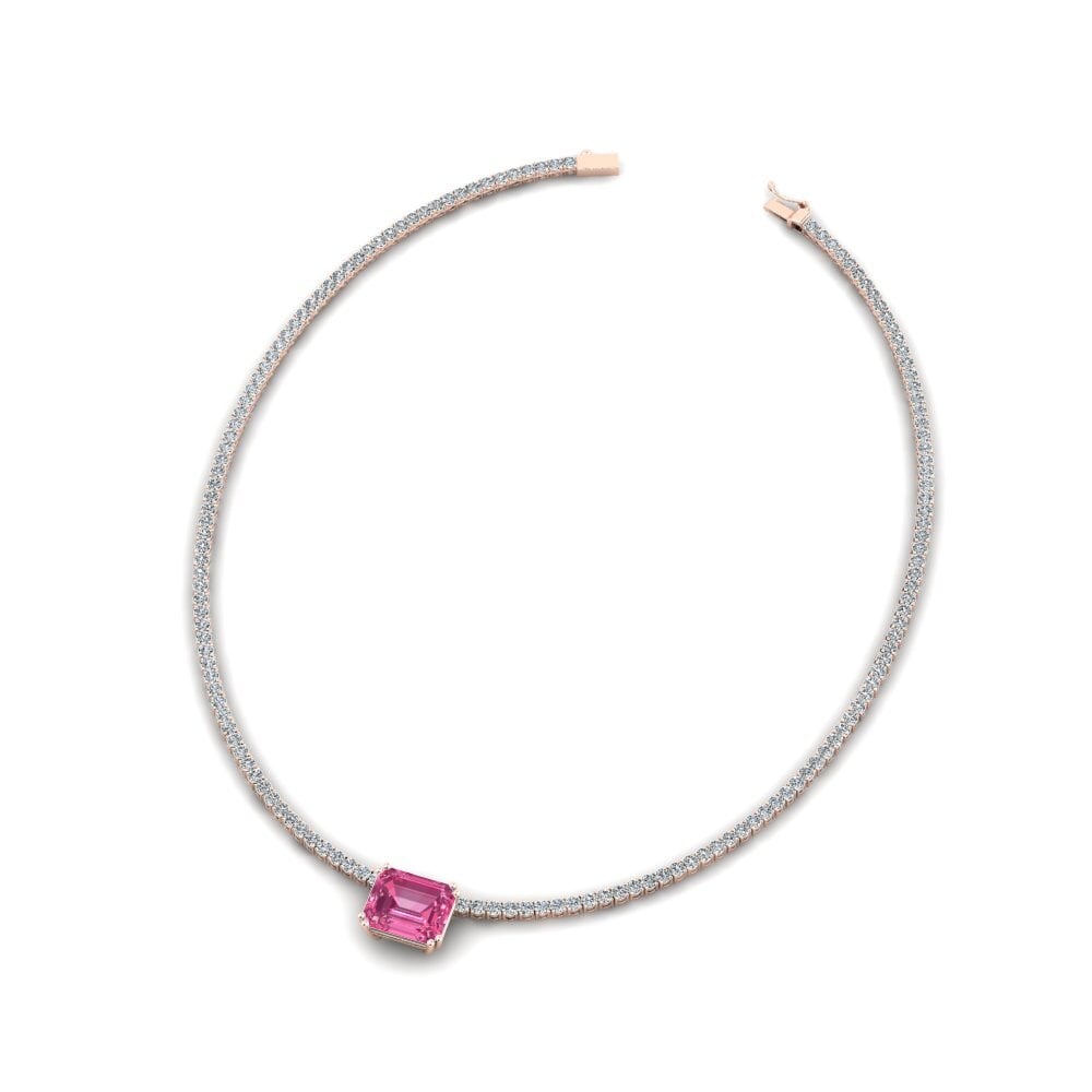 COLGANTES 9k Oro Rosa Turmalina rosa Rígidos