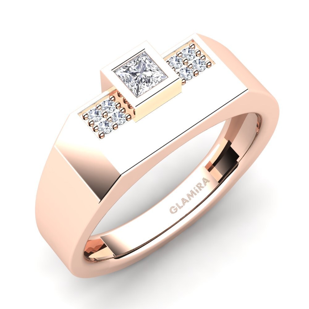 Oro Rosso 750 Diamante cresciuto in laboratorio Anello da uomo Cledwyn