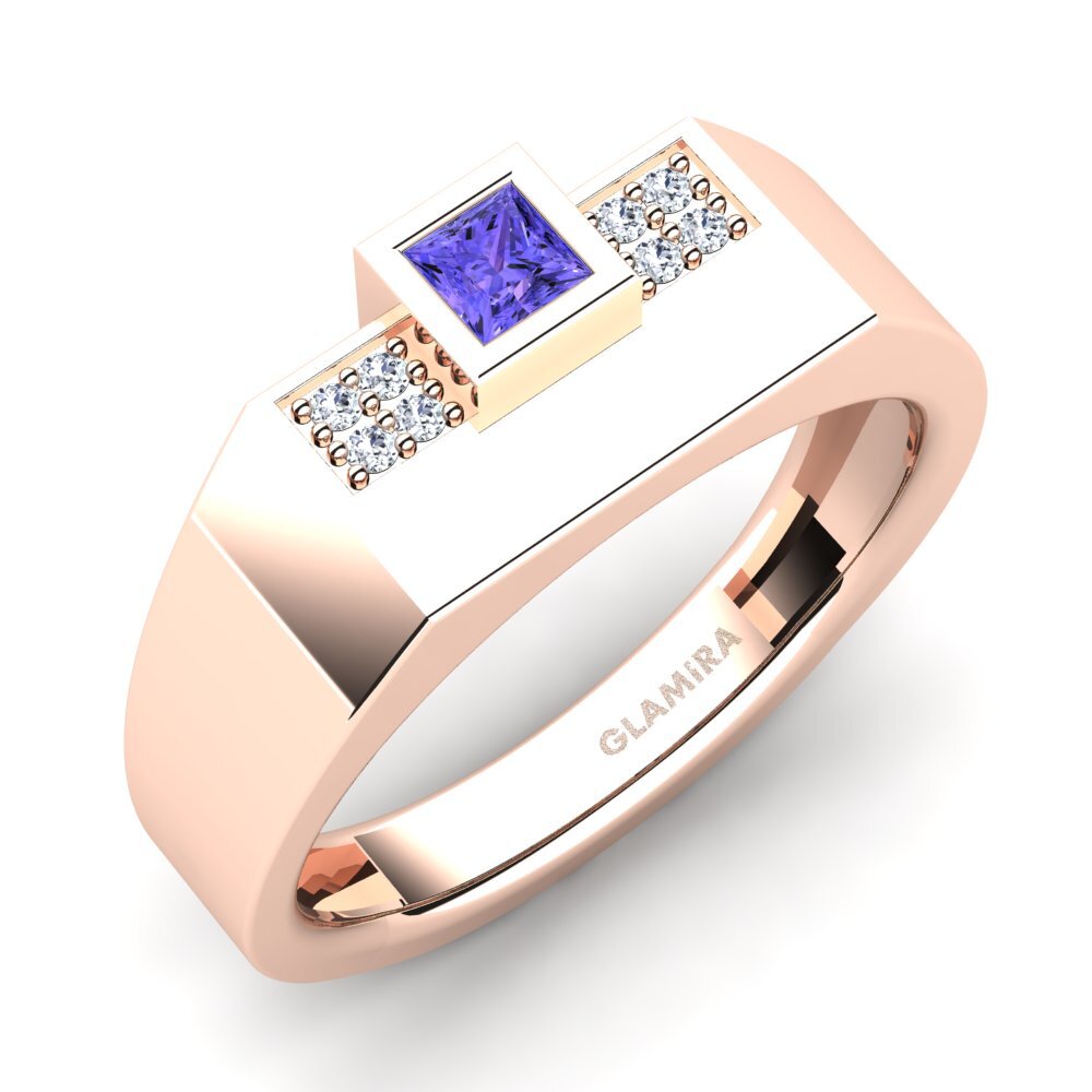 18ct Rose Gold Tanzanite Men's Ring Cledwyn