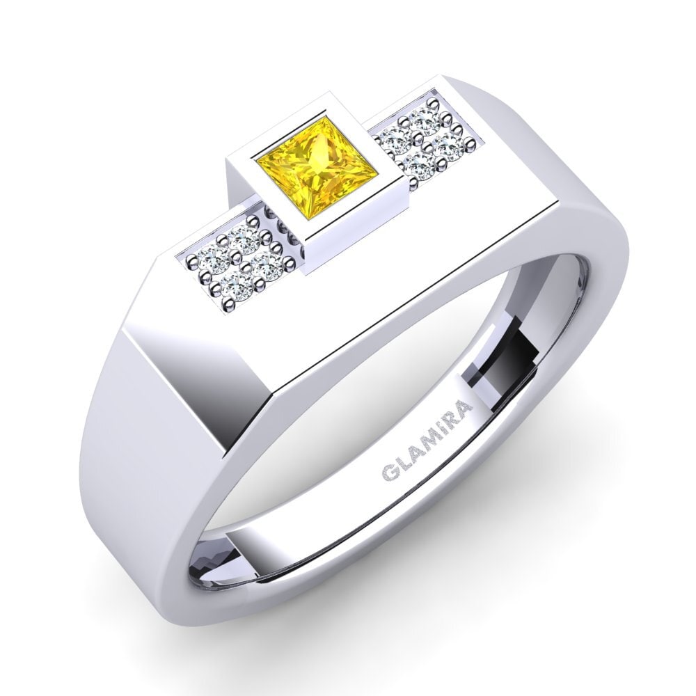 Gelber Saphir Herrenring Cledwyn