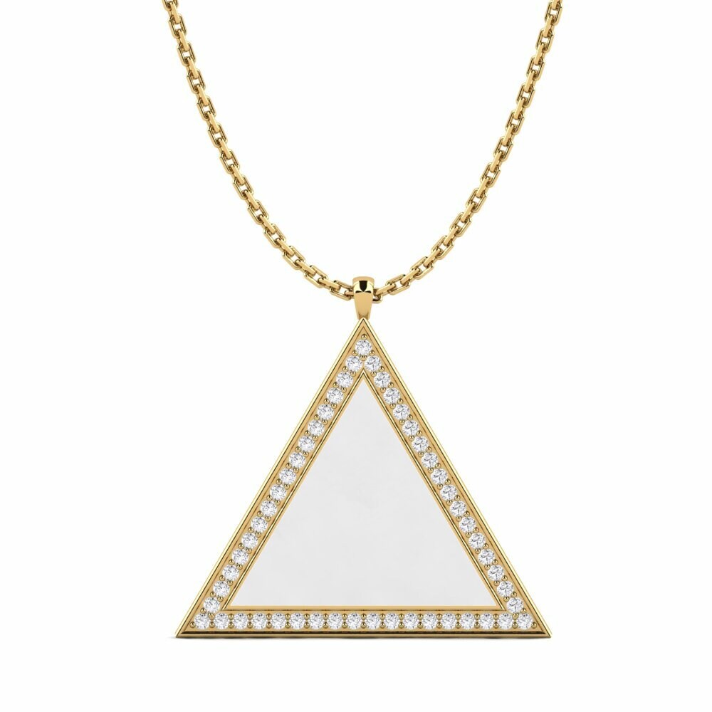 Vàng 9K Đá Sapphire Trắng Mặt dây chuyền nữ Cleopatris