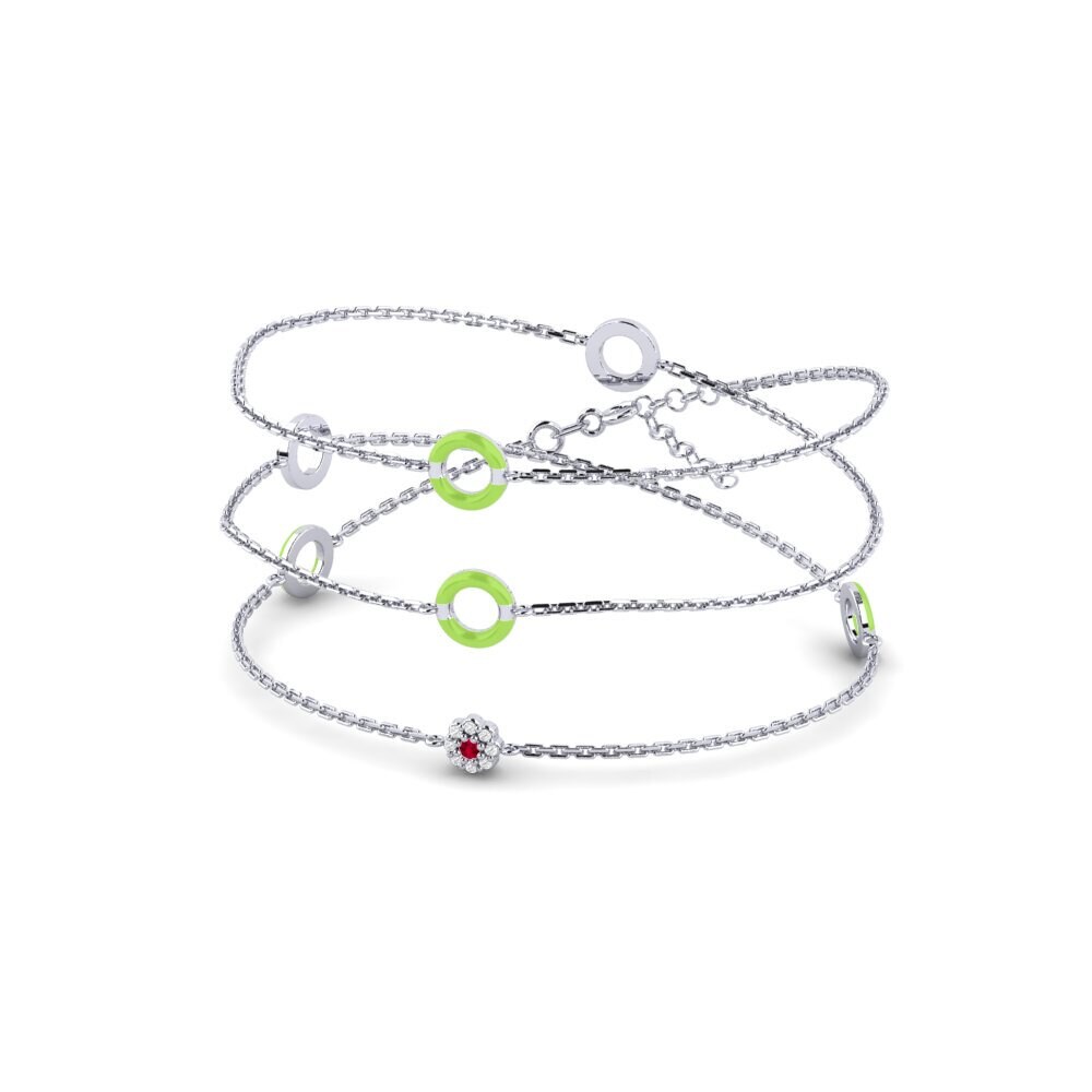 18ct White Gold Ruby Women's Necklace Clermont