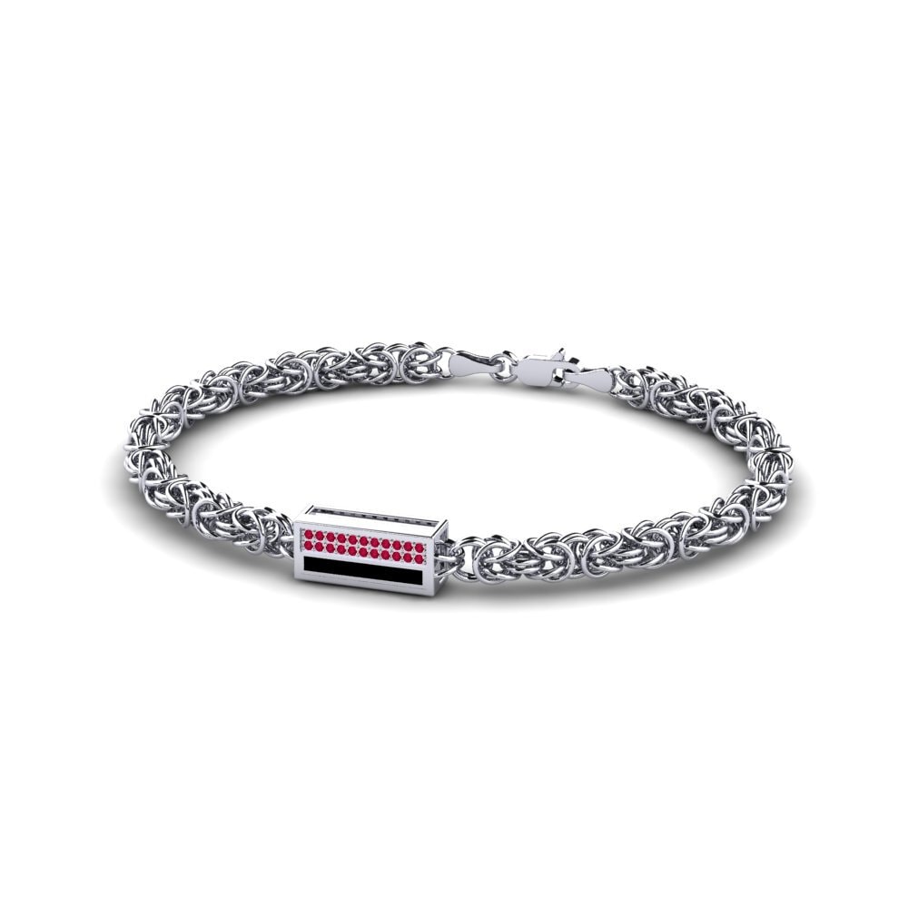 14ct White Gold Ruby Men's Bracelet Clobbopus
