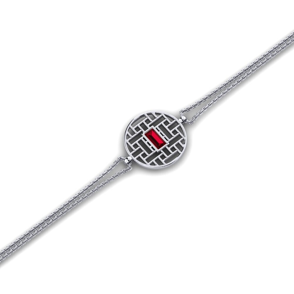 Baguette Red Zirconia Women's Bracelet Cloriss