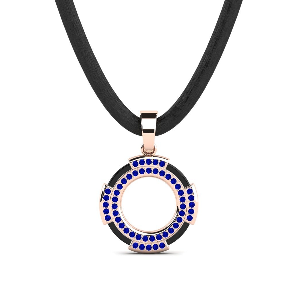 9k Oro Rosa Zafiro Colgante para hombre Clute