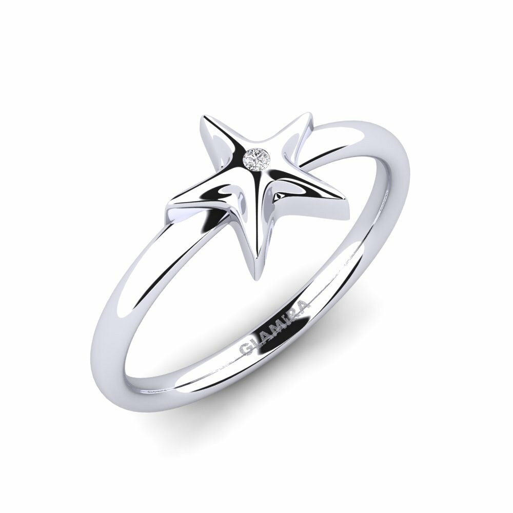 Star 鑽石 14k 白色K金 戒指 Cnidus