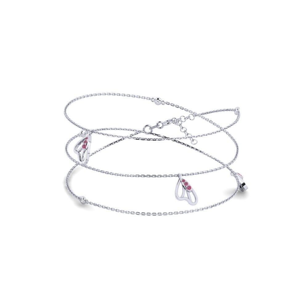 18ct White Gold Rhodolite Garnet Women's Necklace Cocon
