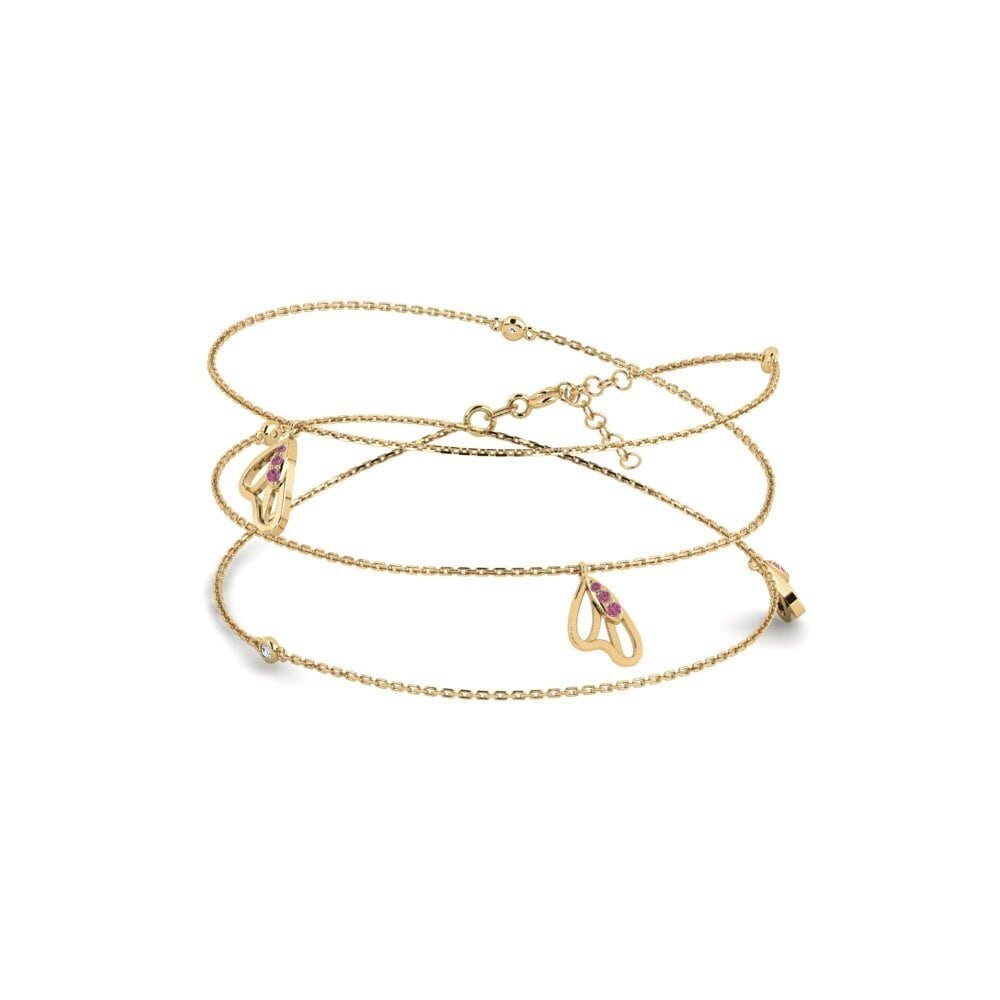 18ct Yellow Gold Rhodolite Garnet Women's Necklace Cocon