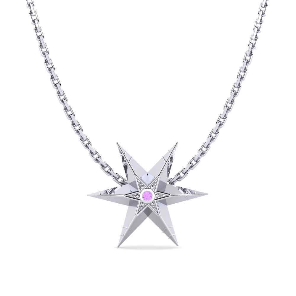 Plata 925 Amatista Colgante de Mujer Coding
