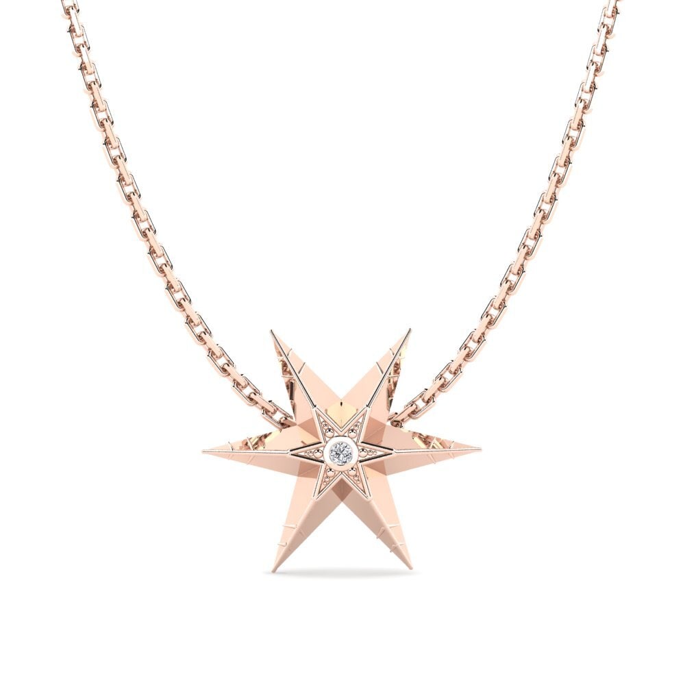 18k Oro Rosa Diamante Colgante de Mujer Coding