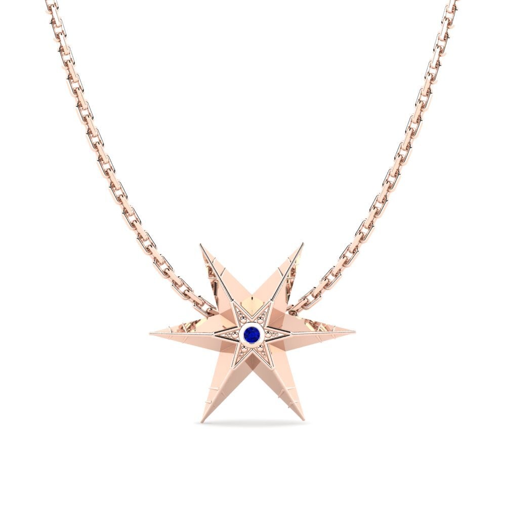 14ct Rose Gold Sapphire Women's Pendant Coding