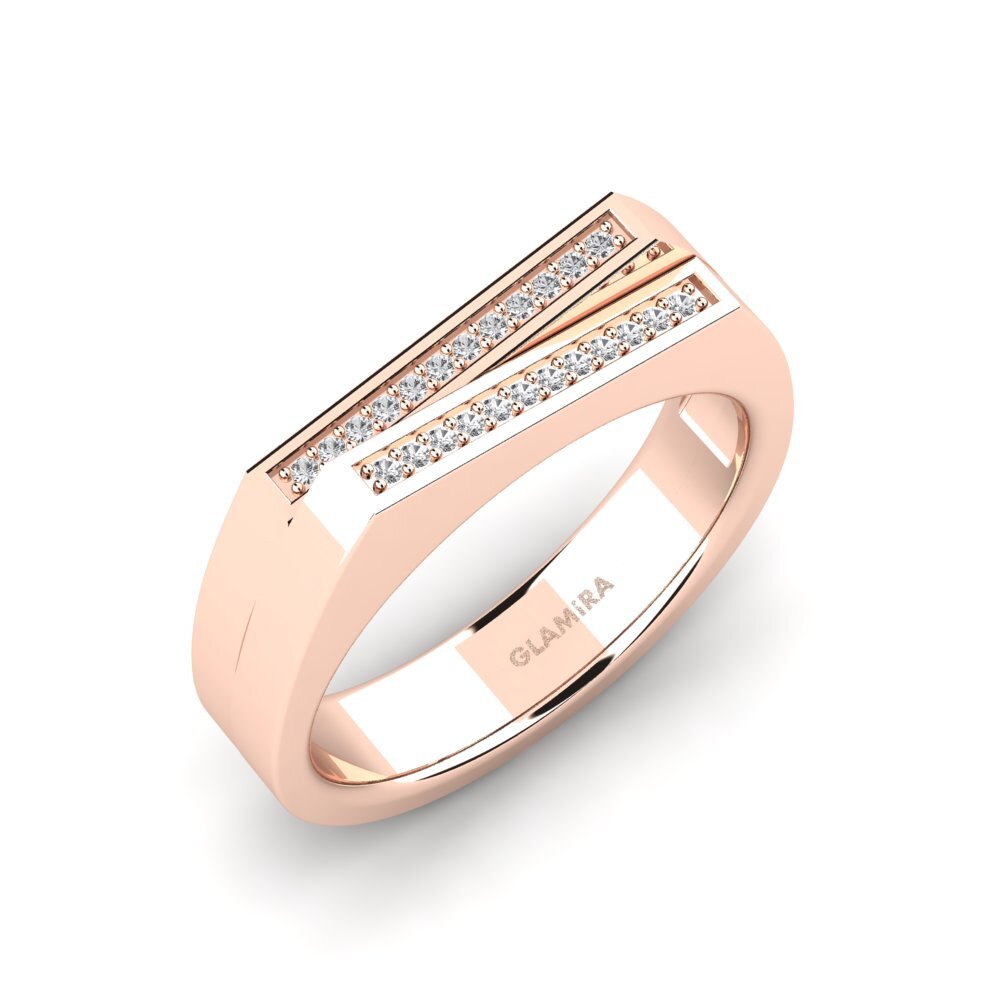 Oro Rosso 375 Zaffiro Bianco Anello da uomo Cohen