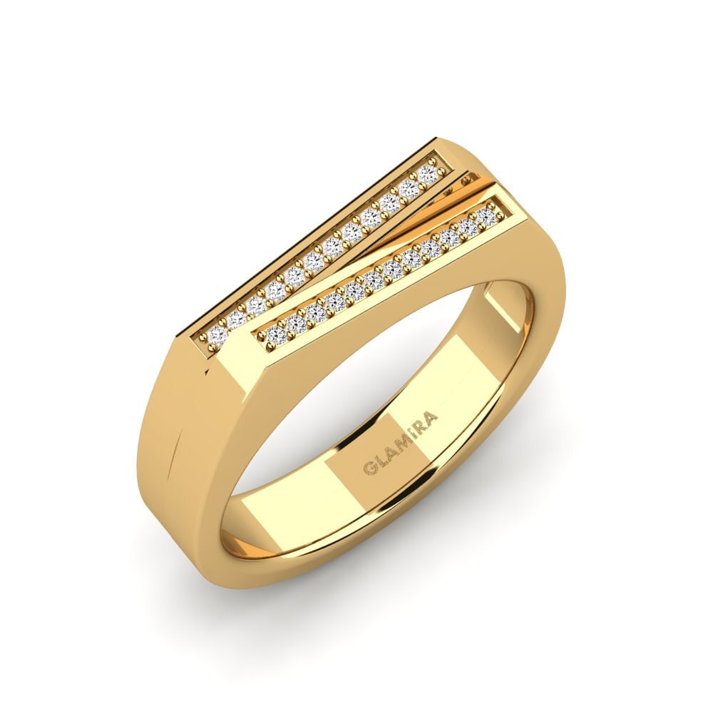 Oro Giallo 585 Moissanite Anello da uomo Cohen