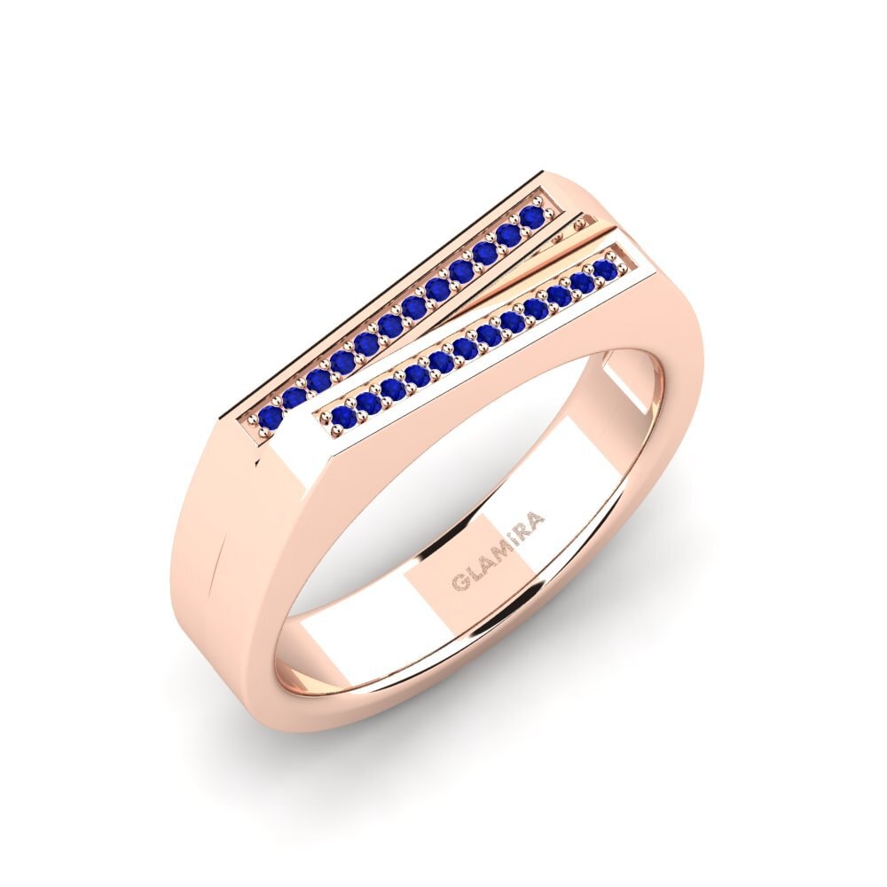 Oro Rosso 750 Zaffiro Anello da uomo Cohen