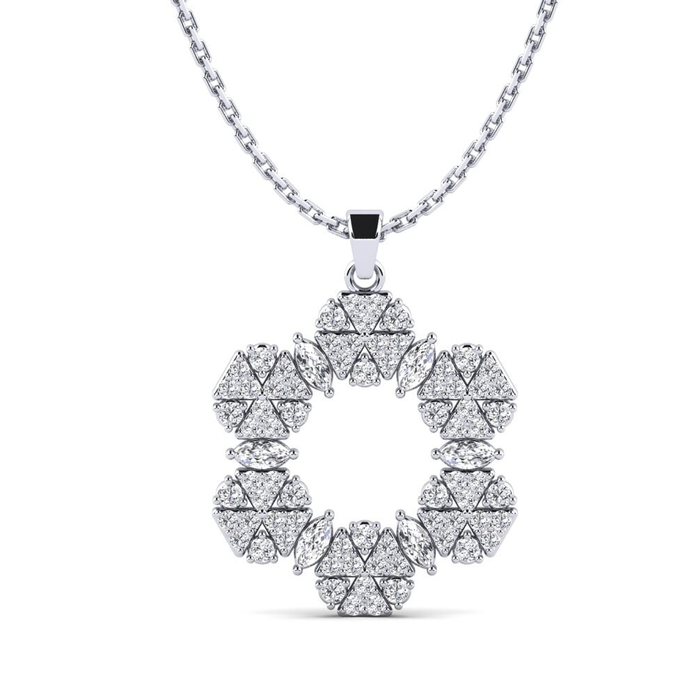 Pendentif Vintage En Or Blanc 18k Avec Diamant Ancien (environ 0,20ct) - Circa 1900