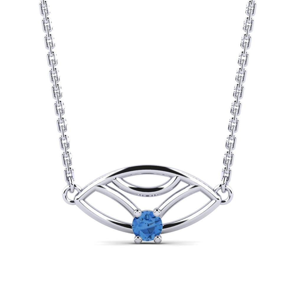 Circonita Azul Oscuro Collar de Mujer Colibril
