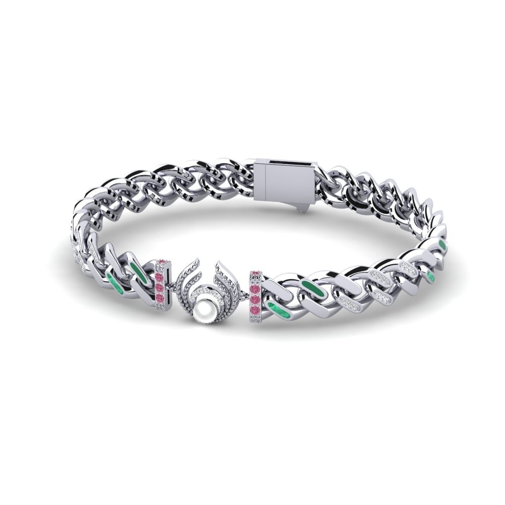 Round Rhodolite Garnet Women's Bracelet Collaris