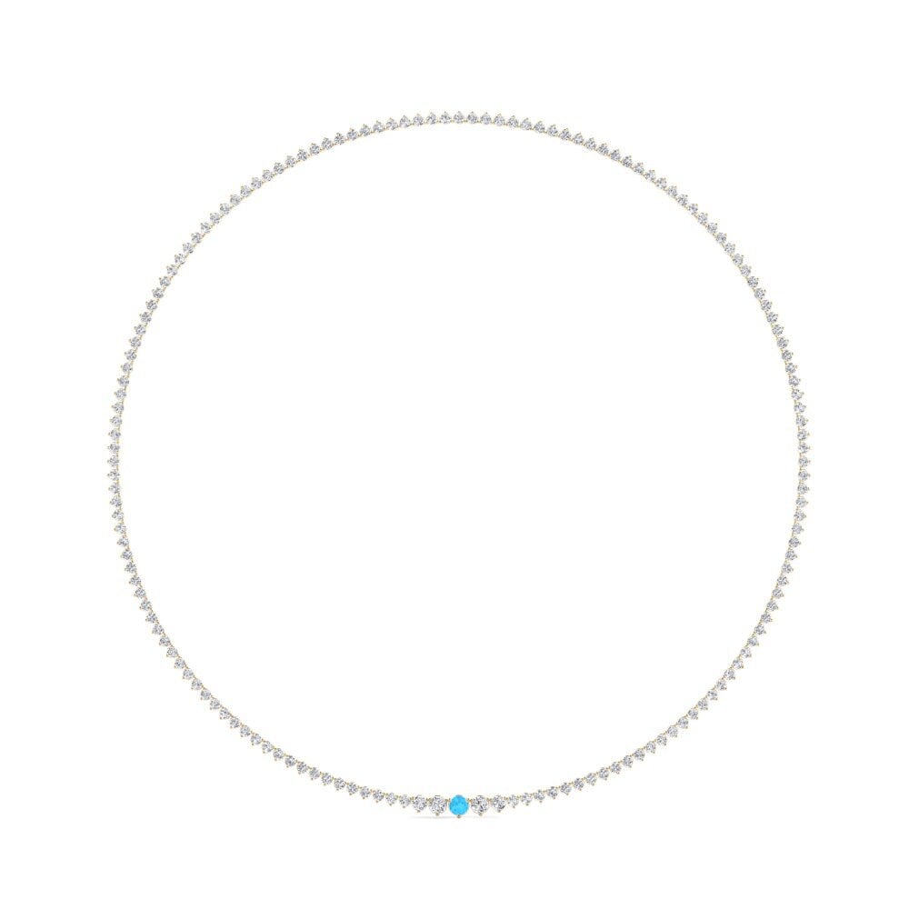 14ct Yellow Gold Blue Topaz Collier Rayl