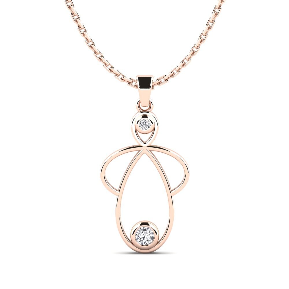 Compre Colgante de Mujer Colline en corte Redondo 0.085 Quilates 14k ...