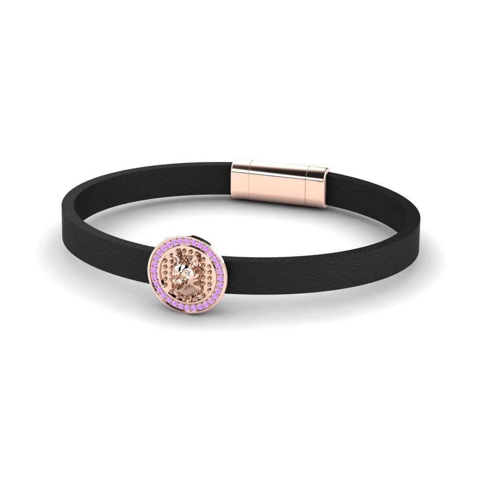 9K Rose Gold Amethyst Men's Bracelet Colt
