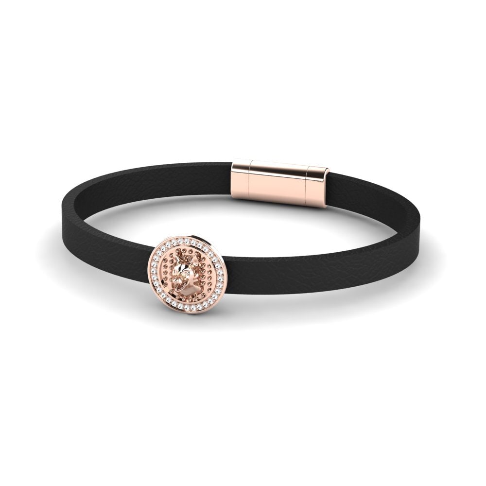 9K Rose Gold White sapphire Men's Bracelet Colt