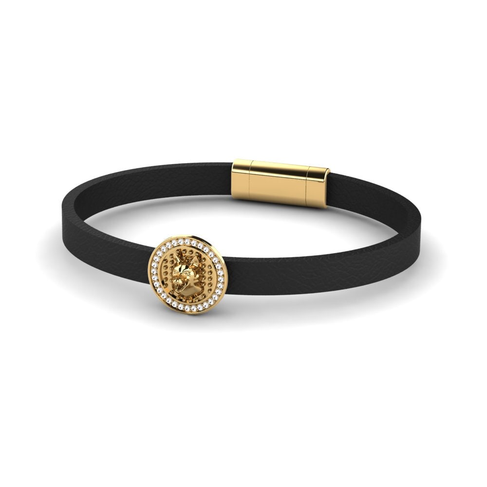 18ct Yellow Gold White sapphire Men's Bracelet Colt