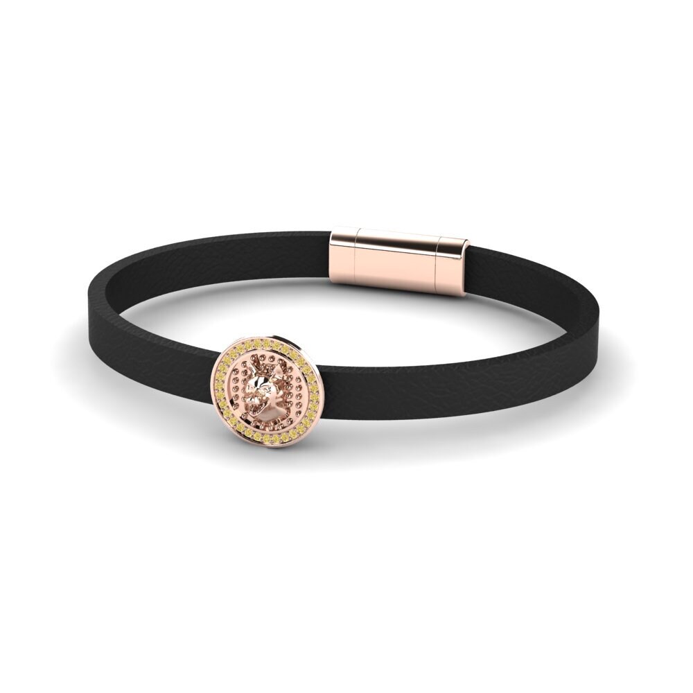 18ct Rose Gold Yellow Diamond Men's Bracelet Colt