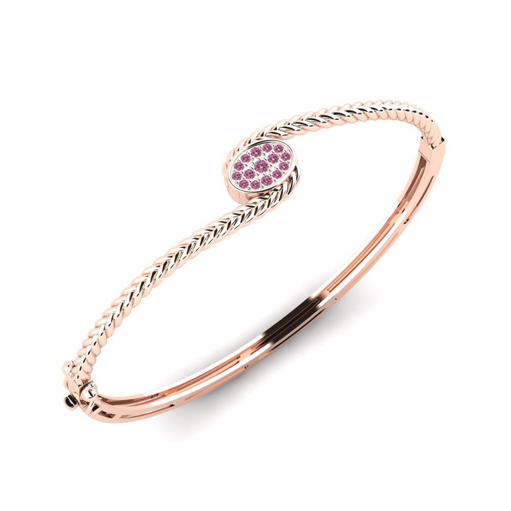 Or rose 14k Grenat de Rhodolite Bracelet jonc femme Commit