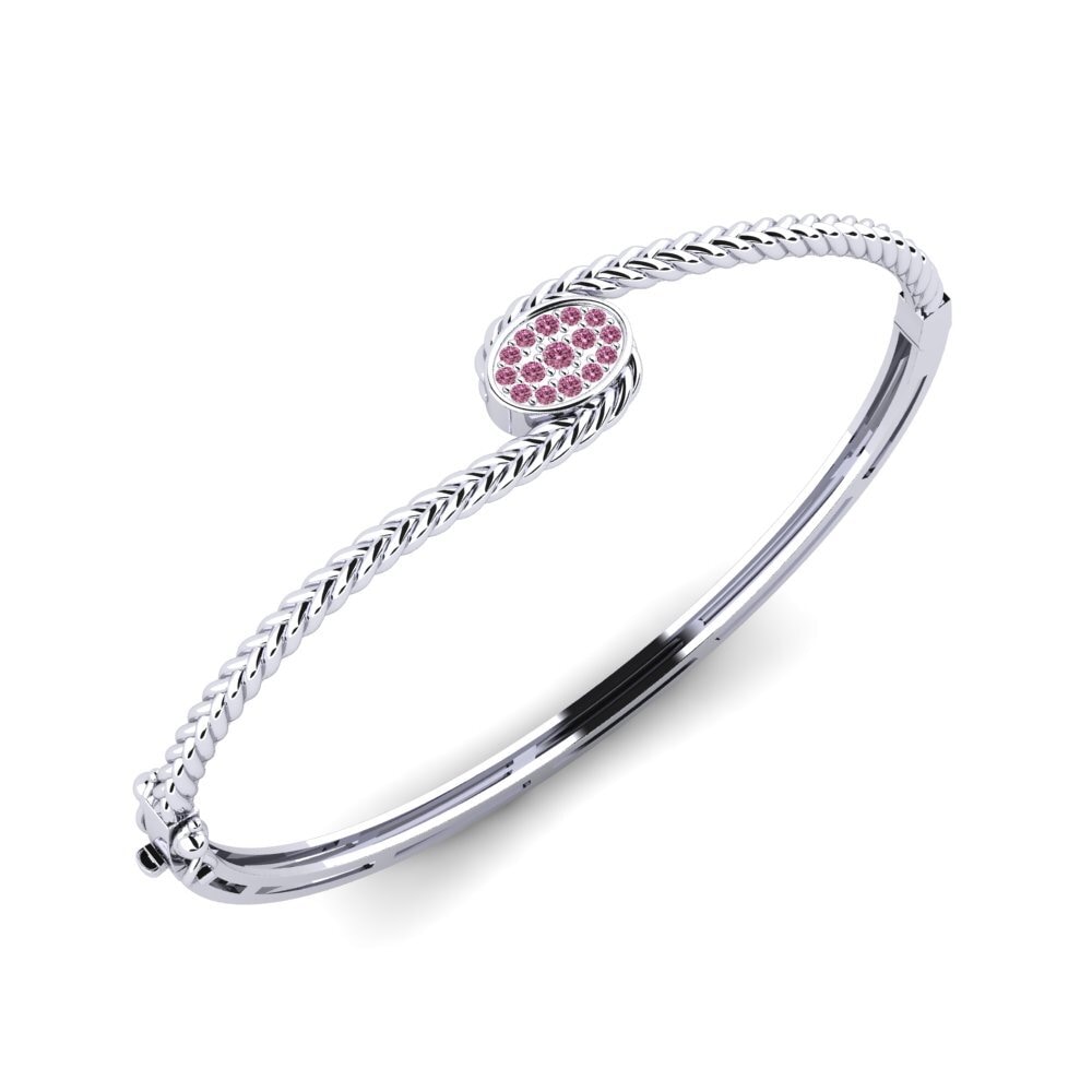 Argent Blanc Grenat de Rhodolite Bracelet jonc femme Commit