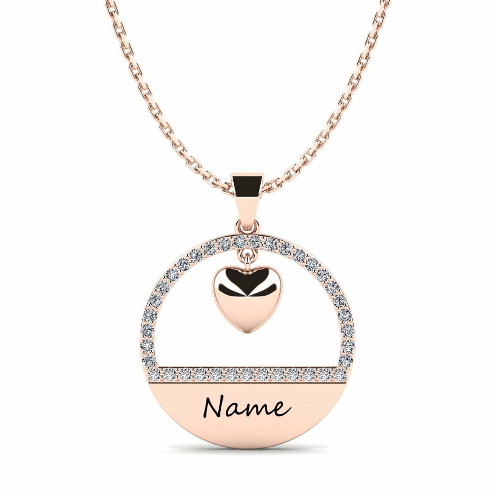 Vàng Hồng 18K Đá Zirconia Mặt dây chuyền nữ Commuer