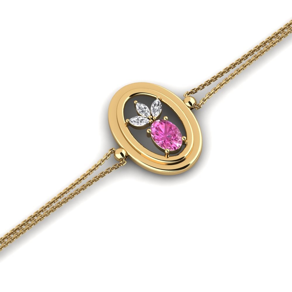 Oval Pink Topaz Women's Bracelet Como