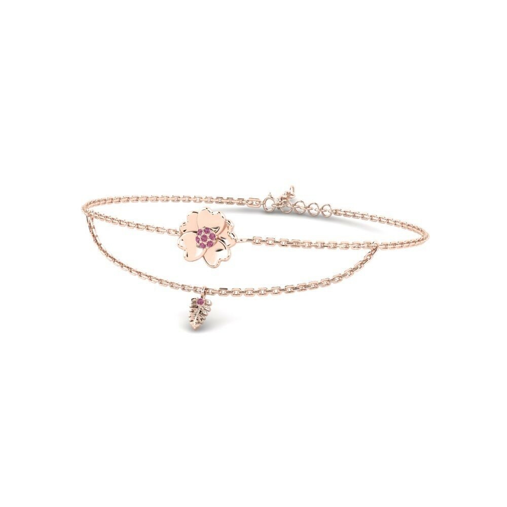14k Rose Gold Rhodolite Garnet Women's Bracelet Component