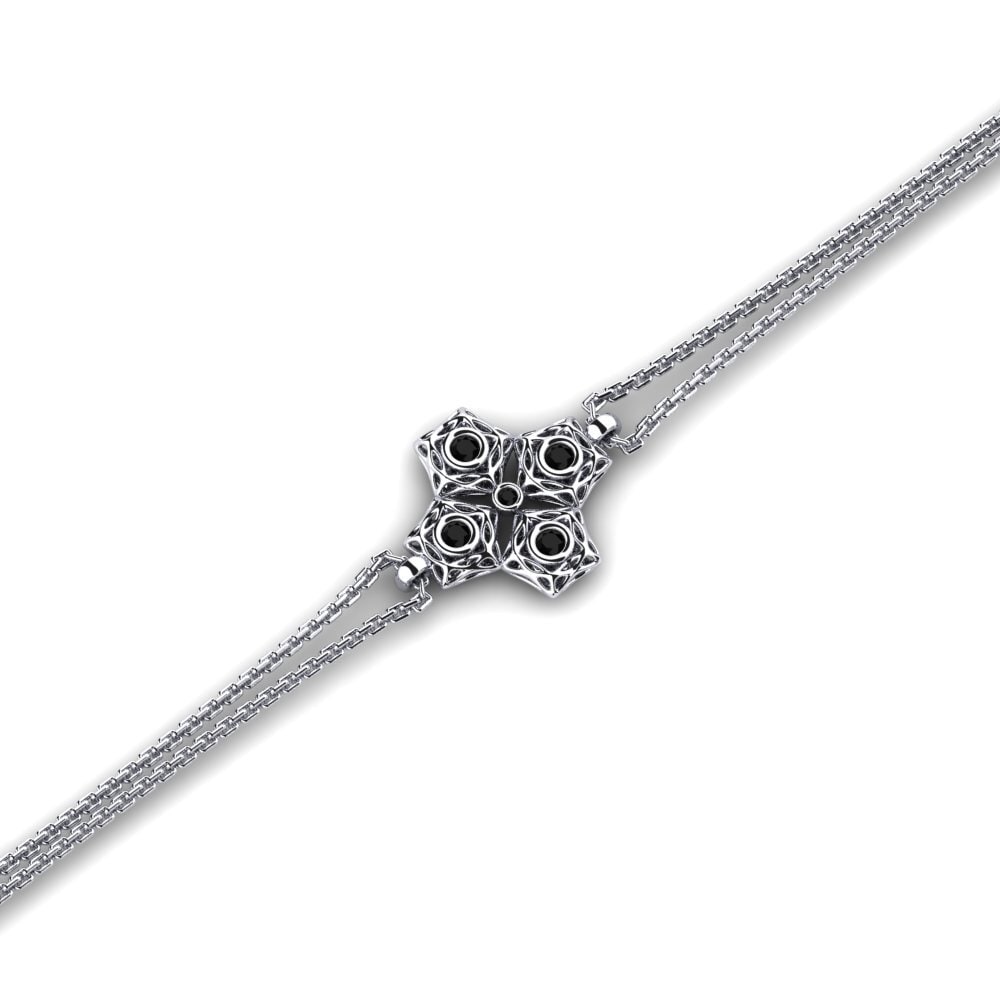 Diamante Negro Pulsera de Mujer Compress