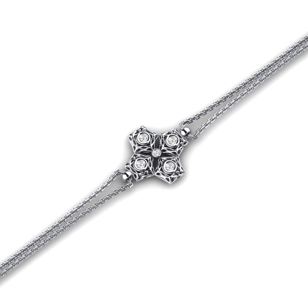 Zafiro blanco Pulsera de Mujer Compress