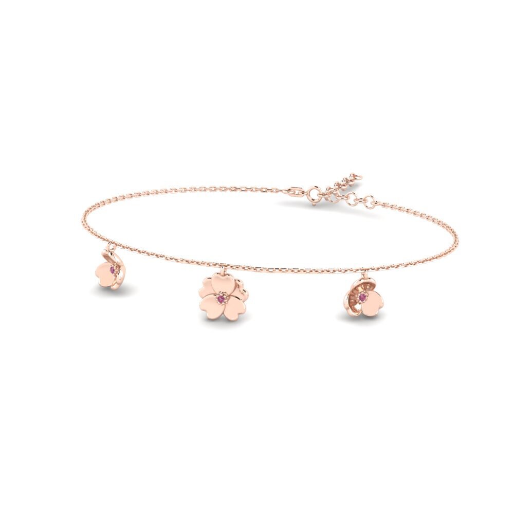 14k Rose Gold Rhodolite Garnet Women's Bracelet Comprisee