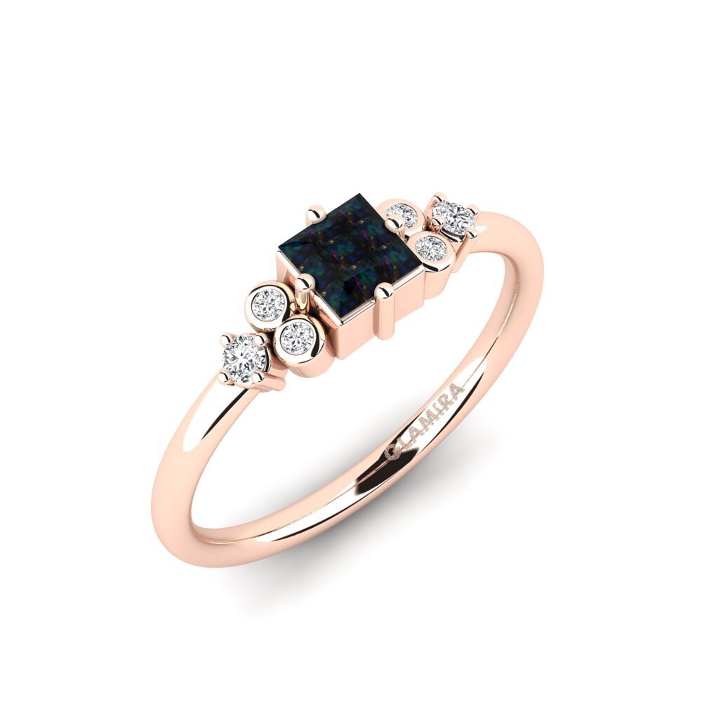 Black Opal Engagement Ring Compte