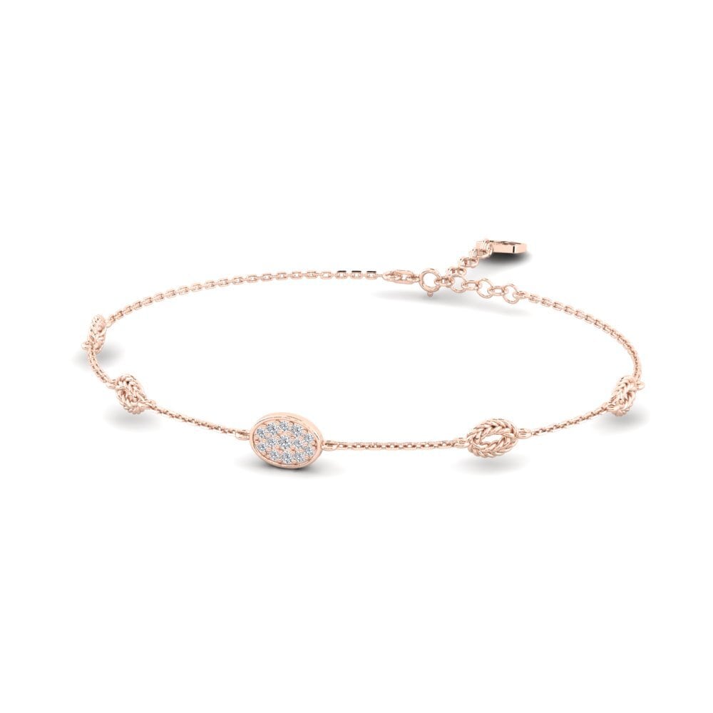 Or rose 14k Diamant Bracelet pour femme Concealment