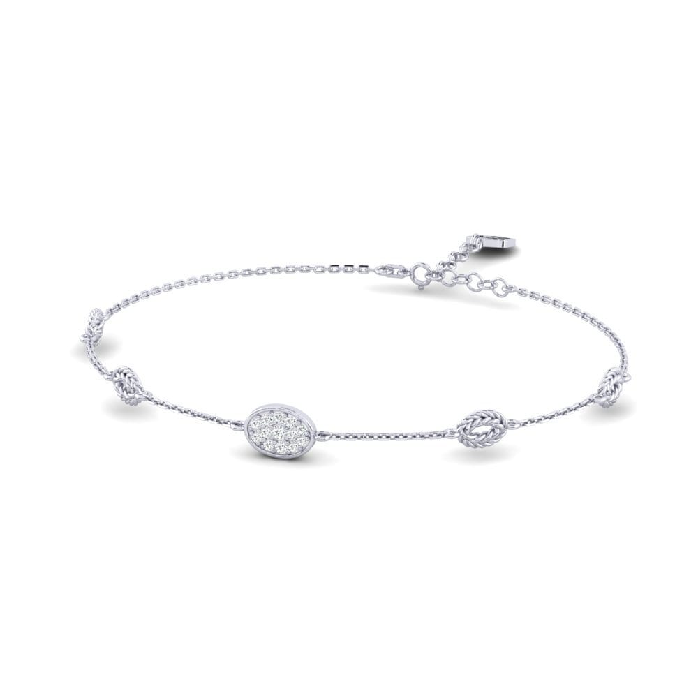 Palladium 950 Zircone Bracelet pour femme Concealment