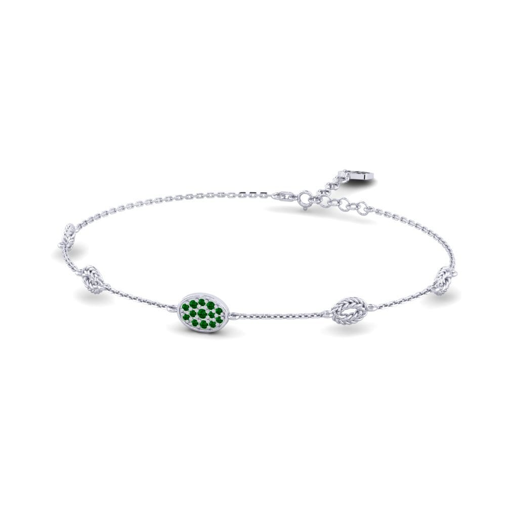 Palladium 950 Zircone Vert Bracelet pour femme Concealment