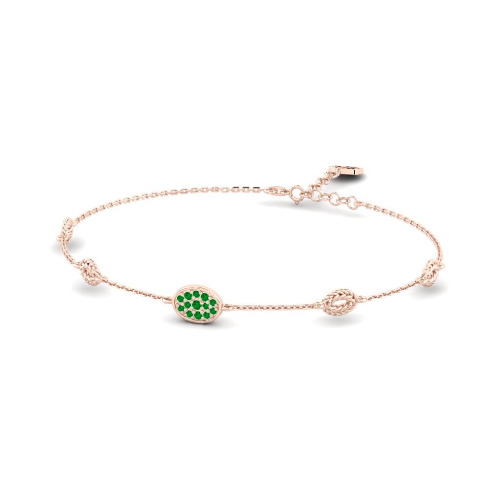 Or rose 14k Émeraude Bracelet pour femme Concealment